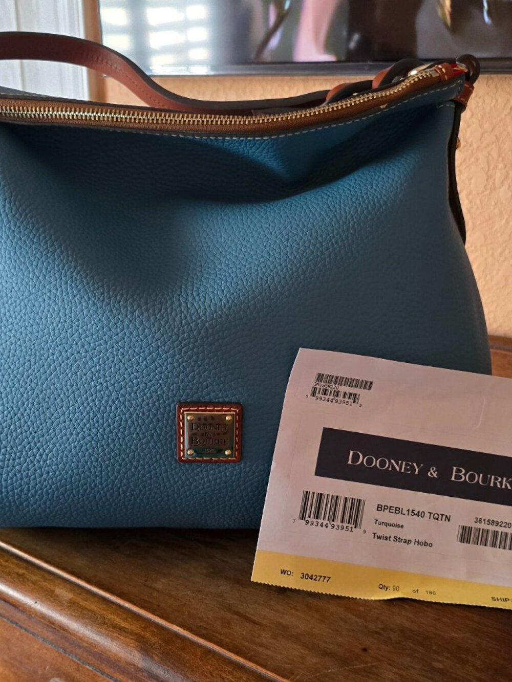 Dooney & Bourke Pebbled Leather Twist Strap Hobo